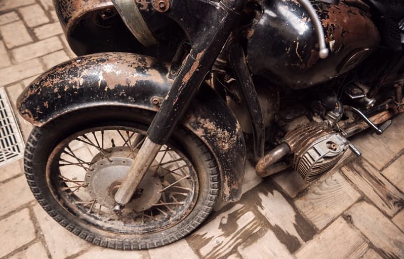 Detalhe de uma mota clássica